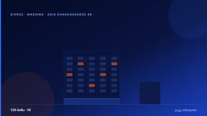 Axis Chavchavadze 49 — 3D Massing & Architecture