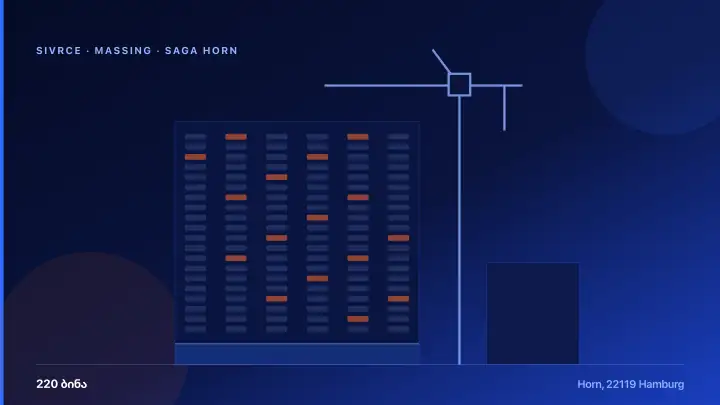 SAGA Horn — 3D Massing & Architecture