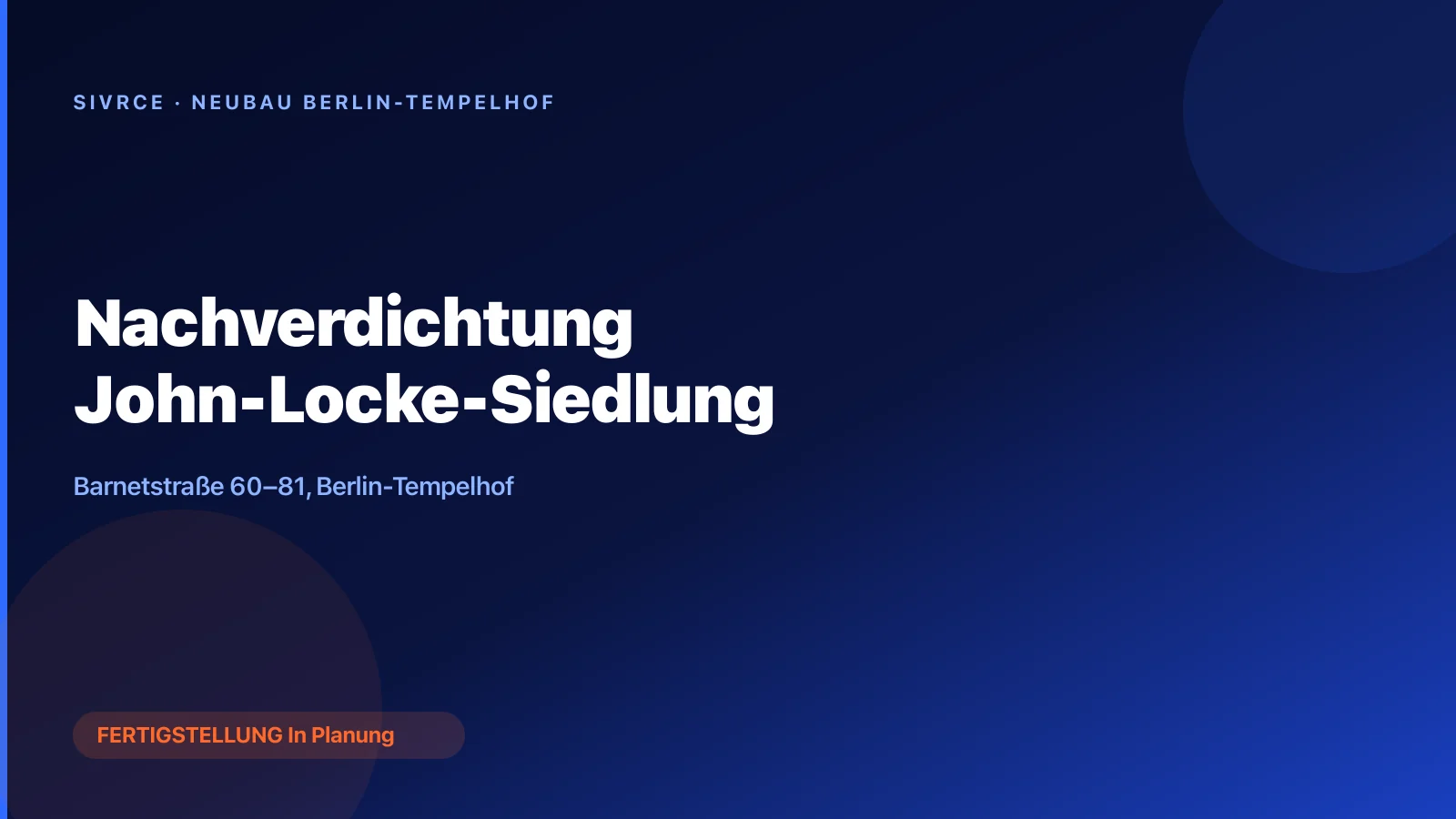 Nachverdichtung John-Locke-Siedlung