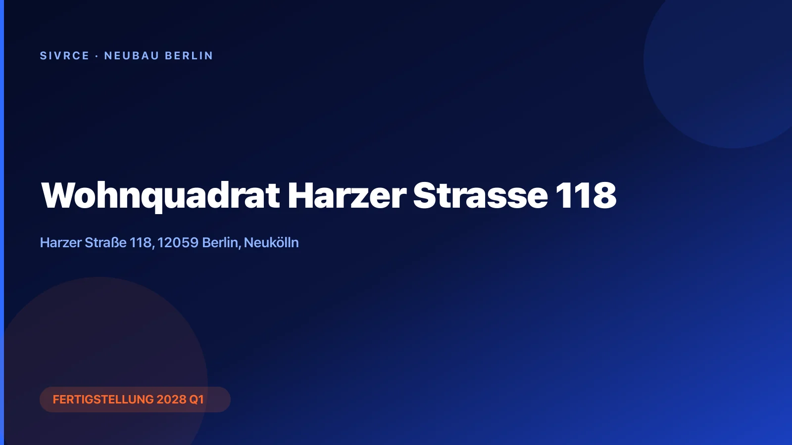 Wohnquadrat Harzer Strasse 118